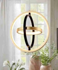 Candil colgante de 3 anillos ajustable, luz cálida