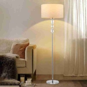 Lámpara de piso moderna de cristal para sala, 3 tonos de luz