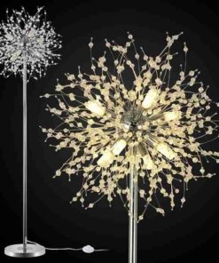 Lámpara de pie de cristal elegante para recámara y sala