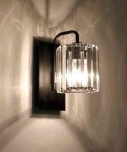 Lámpara de pared de cristal negro mate para interior