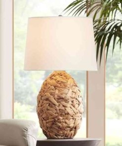 Lámpara de mesa costera tropical de 66 cm, natural