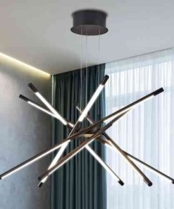 Candil LED moderno regulable integrado, negro