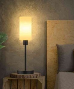 Lámpara de mesa táctil minimalista con pantalla de vidrio