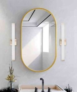 Lámpara LED de baño cuadrada de níquel cepillado de 60 cm