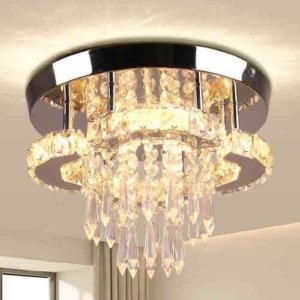 Lámpara de techo semiempotrada de cristal de 30 cm