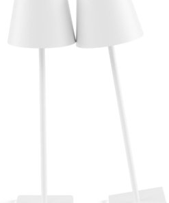 Paquete de 2 lámparas de mesa recargables, blancas aluminio