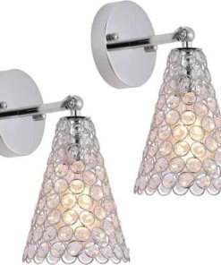 Lámpara de pared ajustable cromada con pantalla