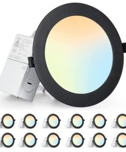 Paquete de 12 luces LED empotrables de 15 cm, 2500K a 5000K
