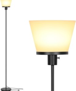 Lámpara de pie LED alta, blanca