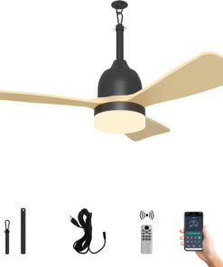 Ventilador de techo para exterior resistente al agua, negro
