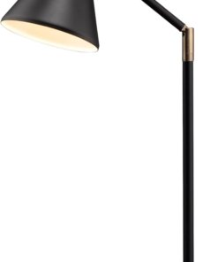 Lámpara de escritorio LED vintage con puertos de carga, negra