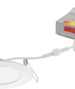 Luz LED empotrable redonda tipo oblea de 10 cm, blanco mate