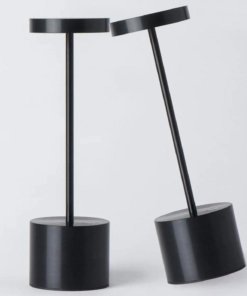 Paquete de 2 lámparas de mesa inalámbricas, negras, modelo C