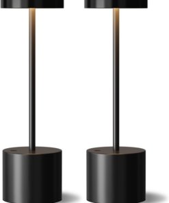 Lámpara de mesa inalámbrica con control remoto, negra