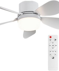 Ventilador con luz para socket y control remoto, modelo C