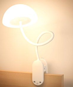 Lámpara recargable con clip para escritorio, blanca