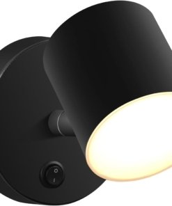 Aplique de pared LED moderno negro con interruptor