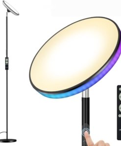 Lámpara de pie LED tipo ovni de 180 cm, beige