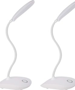 Lámpara de escritorio LED con cuello flexible, blanca