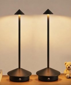 Lámpara de mesa LED inalámbrica portátil recargable, negra
