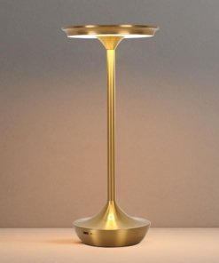Lámpara de mesa LED inalámbrica recargable, dorada, modelo D