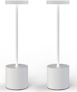 Juego de 2 lámparas de mesa recargables portátiles, negras