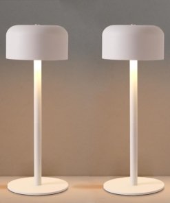 Juego de 2 lámparas de mesa LED recargables, blancas