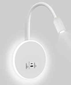 Aplique de pared LED moderno blanco con interruptor giratorio