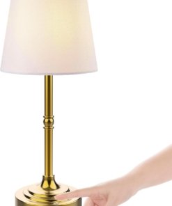 Lámpara de mesa LED recargable con batería, blanca