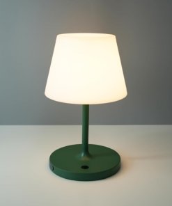 Lámpara de mesa para exterior a batería, blanca