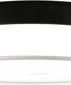 Plafón LED de 23 cm de montaje empotrado, negro
