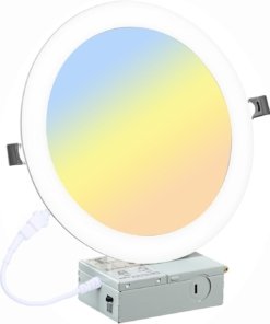 Luz LED empotrable de 20 cm con caja de conexión, blanca