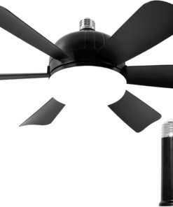 Ventilador de techo con luz y control remoto, negro mate