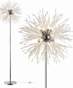 Lámpara de pie LED moderna de 175 cm, cromada