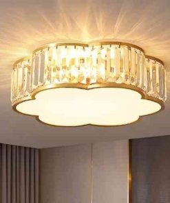 Lámpara de techo LED de cristal en forma de flor regulable