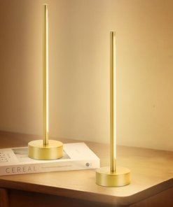 Juego de 2 lámparas de mesa LED inalámbricas, doradas, modelo B