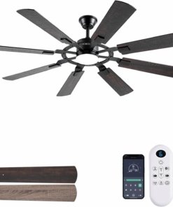 Ventilador de techo de 157 cm con luz y 8 aspas, café