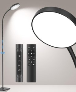 Lámpara de pie de altura ajustable para sala, blanca