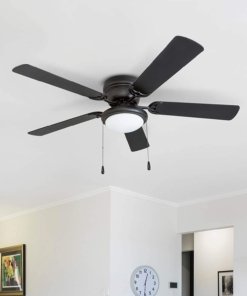 Ventilador de techo negro mate de 132 cm con kit de luz