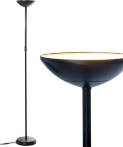 Lámpara de pie LED súper brillante, negra