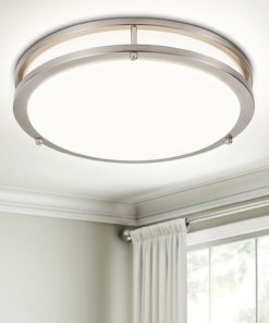 Plafón LED de montaje empotrado de 33 cm, níquel
