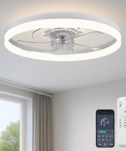 Ventilador de techo de 51 cm con luz, blanco