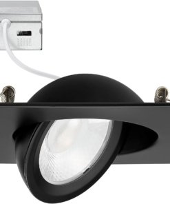 Luz LED empotrable cuadrada giratoria, negra