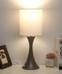 Lámpara de mesa táctil de 3 intensidades, beige