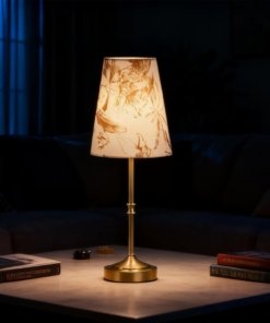 Lámpara de mesa inalámbrica a pilas vintage, beige