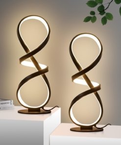 Juego de 2 lámparas de mesa LED, negras