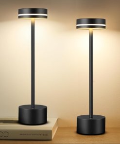 Paquete de 2 lámparas de mesa LED inalámbricas, blancas, modelo C