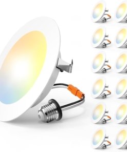 Paquete de 12 luces empotrables de 10 cm, blancas