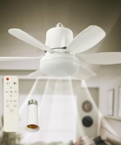 Ventilador con lámpara para socket, blanco