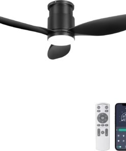 Ventilador de techo de montaje empotrado de 107 cm, negro